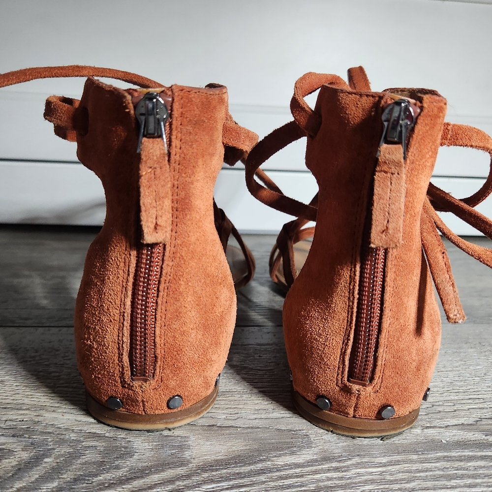 Franco Sarto Suede Lace-Up Sandals - Picture 5 of 5